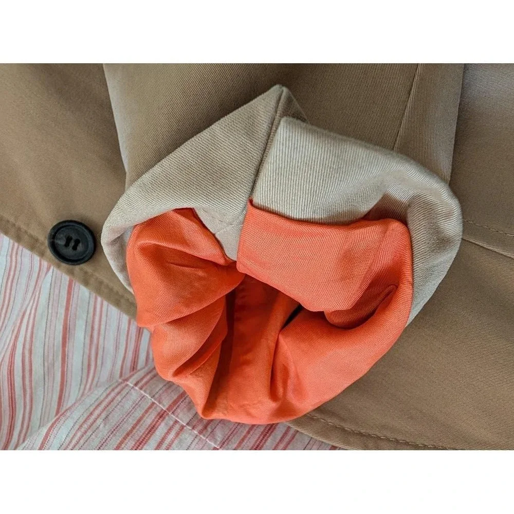 J. Crew Tan Cotton Blazer Jacket Womens Size Small Button Front Corduroy Collar‎